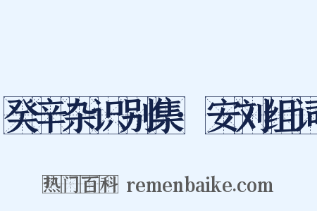 癸辛杂识别集·安刘组词是什么意思的图片
